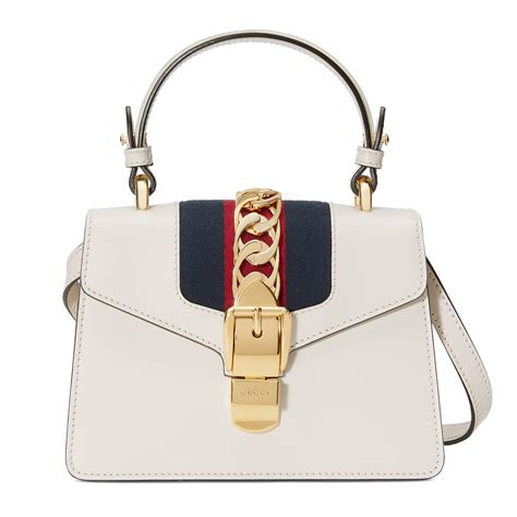 sylvie leather mini chain bag gucci price|GUCCI Calfskin Mini Sylvie Chain Shoulder Bag White.